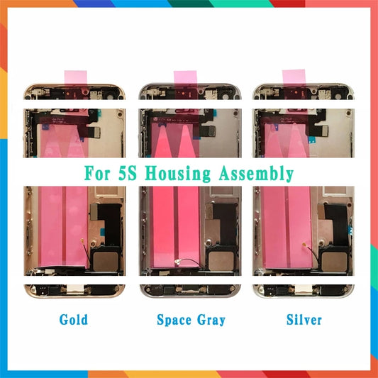 No Logo Rear / Back housing for iPhone 5s Grey With Small Parts