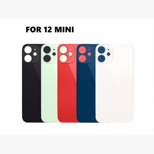 No Logo Back Glass For iPhone 12 Mini 5.4" Blue (Big Cam Lens Hole)