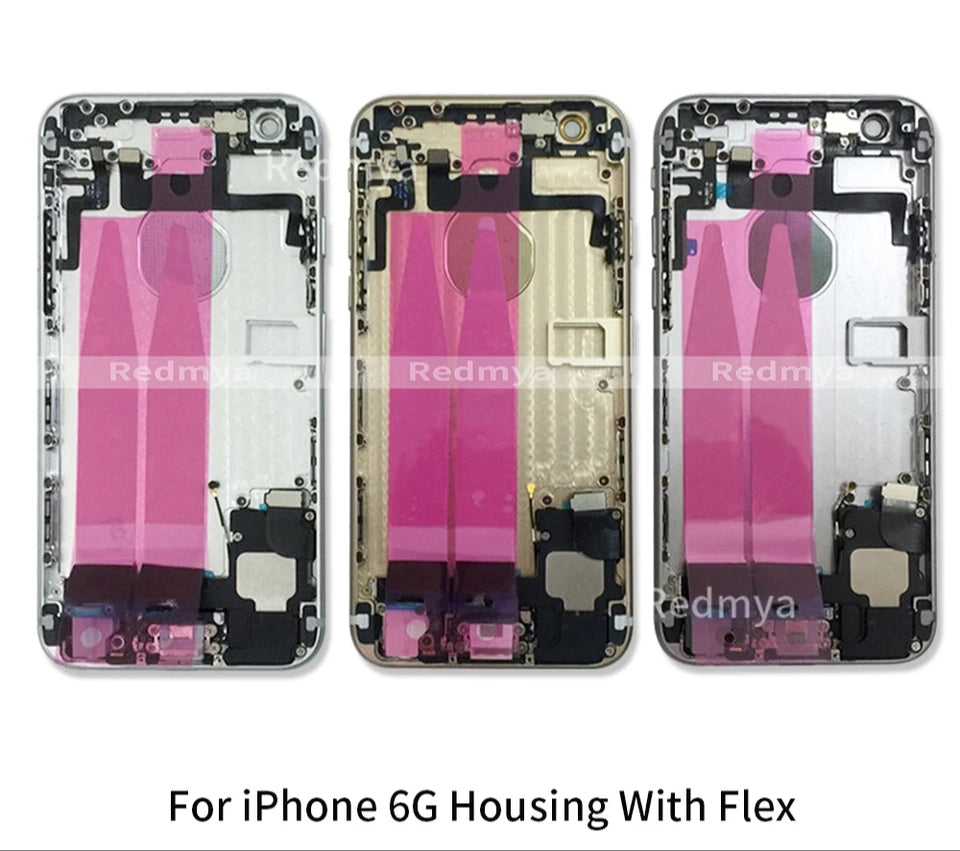 No Logo Back housing for iPhone 6 4.7" Silver With Small Parts