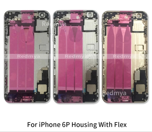 No Logo Back housing for iPhone 6 plus 5.5" Silver With Small Parts