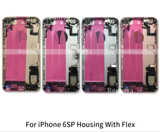 No Logo Back Housing For iPhone 6s 5.5 Gold With Small Parts