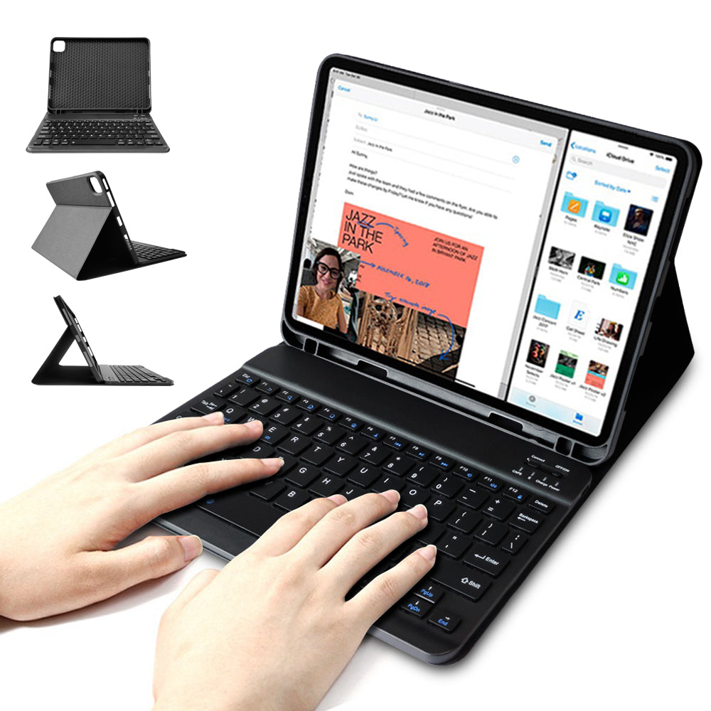 Detachable Bluetooth Keyboard Case With Pencil Holder, Backlight & Touch Pad For iPad Pro 13 2024 Black