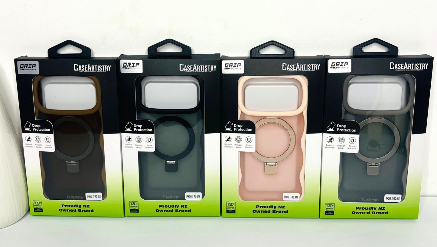 Case Artistry Magnetic Stand Grip Case For iPhone 17