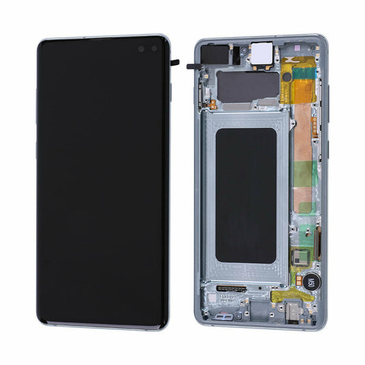 Replacement Lcd Screen Frame Samsung Galaxy S10 Silver OEM