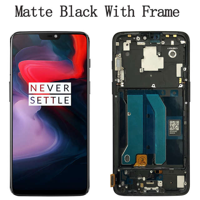 Replacement Lcd Screen With Frame For One Plus 6 Black