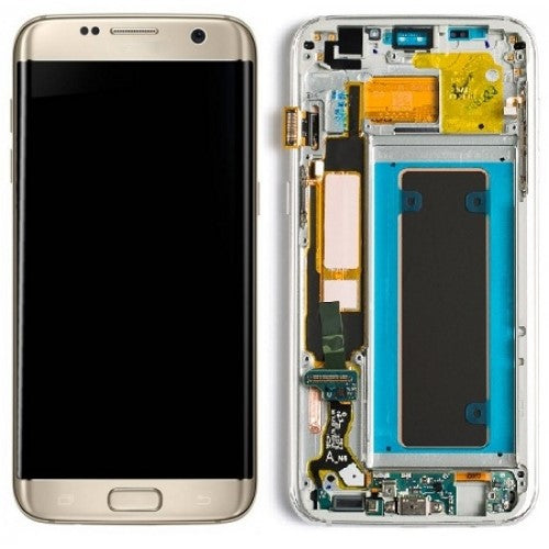 Replacement Lcd Screen Frame Samsung Galaxy S7 Edge Gold OEM