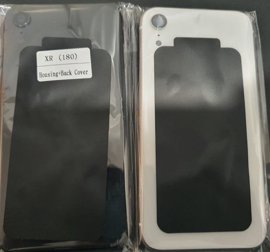 No Logo Middle Frame Back Housing With Glass For iPhone XR Silver