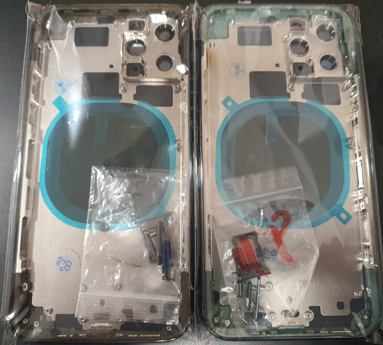 No Logo Middle Frame Back Housing With Glass For iPhone 11 Pro Black