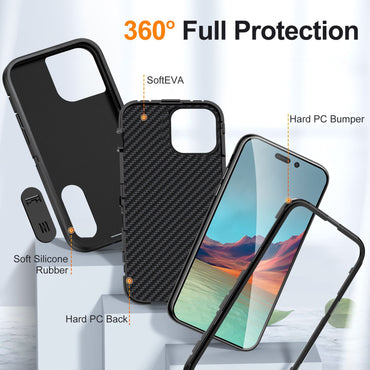 Adventure Rugged Back Case For iPhone 16 Pro Black