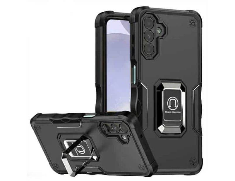 Magnetic Car Mount Ring Case For Samsung Galaxy A06 Black