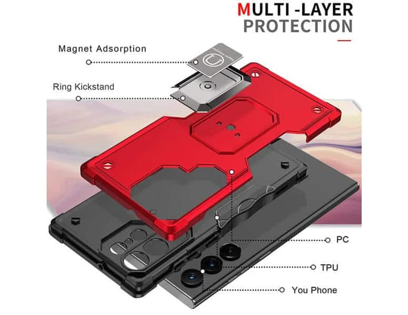 Magnetic Car Mount Ring Case For Samsung Galaxy A06 Black