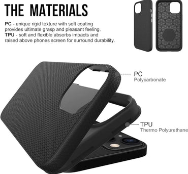 Triangle Texture Design Drop Tested Case For iPhone 16 Pro Max Black