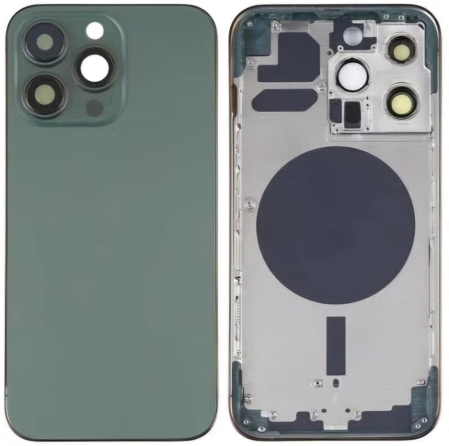 No Logo Middle Frame Back Housing With Glass For iPhone 13 Pro Max Green