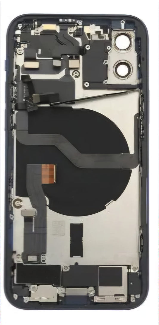 No Logo Back Housing iPhone 12 Silver With OEM Small Parts & NFC