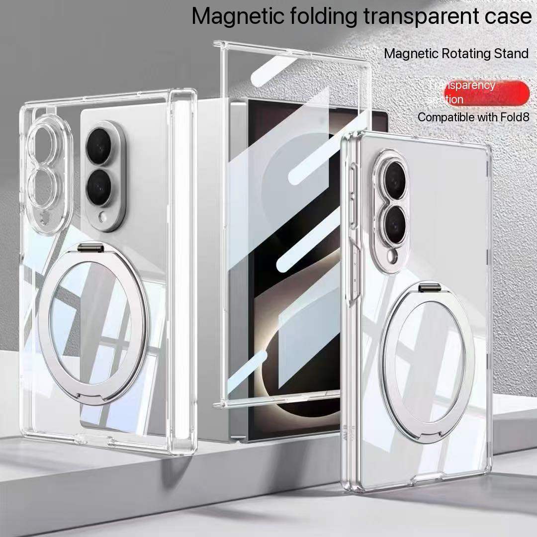 360 Degree Rotating Stand Case For Samsung Galaxy Fold 8 Wide Clear