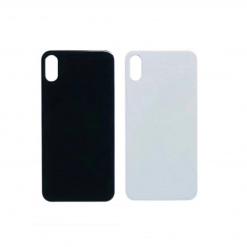 No Logo Back Glass For iPhone X White (Big Cam Lens Hole)