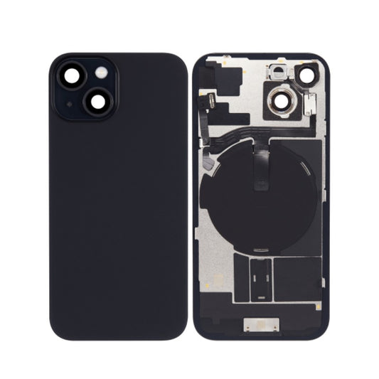 No Logo Back Glass With Brackets and NFC Flex For iPhone 15 6.1" Black