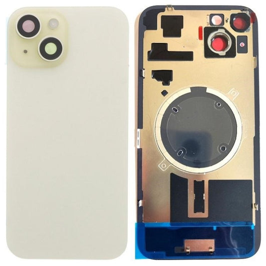 No Logo Back Glass With Bracket & Magnets iPhone 15 Plus Yellow