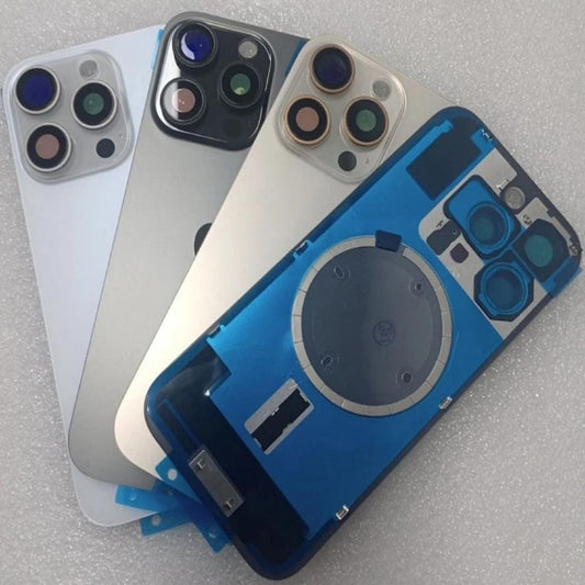 No Logo Back Glass With Bracket & Magnets iPhone 16 Pro White Titanium