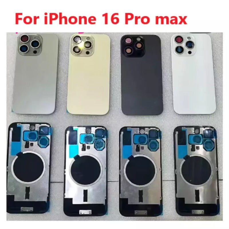 No Logo Back Glass With Bracket & Magnets iPhone 16 Pro Max Desert Titanium