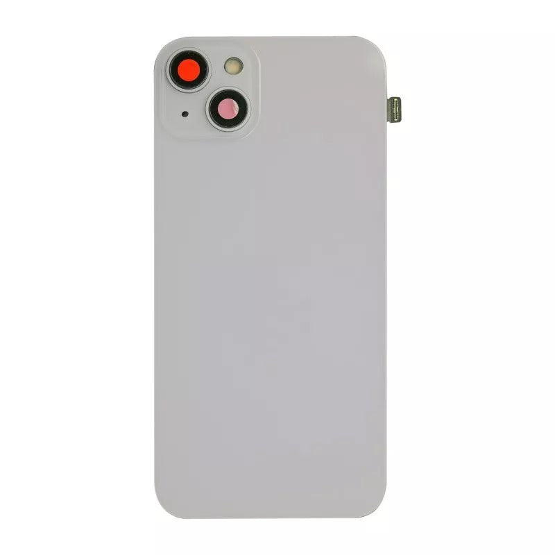 No Logo Back Glass With Brackets and NFC Flex For iPhone 14 Plus White