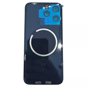 No Logo Back Glass With Bracket & Magnets iPhone 15 Pro Max Blue
