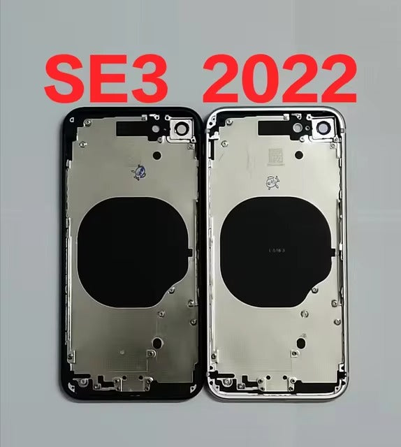 No Logo Middle Frame Back Housing With Glass iPhone SE 3rd Gen 2022 Red