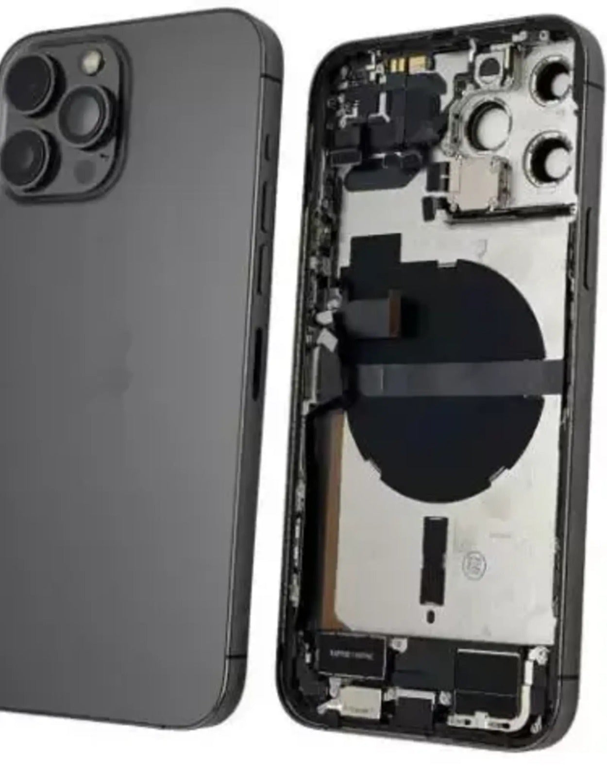 No Logo Back Housing For iPhone 13 Pro Black With Small Parts