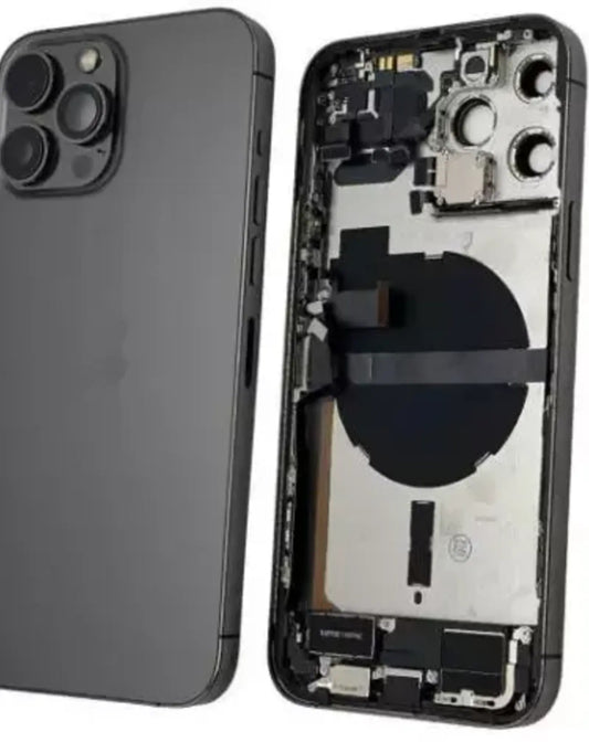 No Logo Back Housing For iPhone 13 Pro Max Black With Small Parts