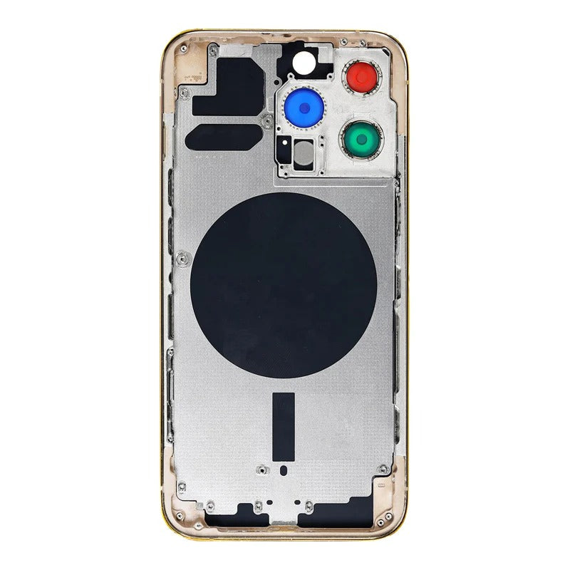 No Logo Middle Frame Back Housing With Glass For iPhone 13 Pro Max Gold
