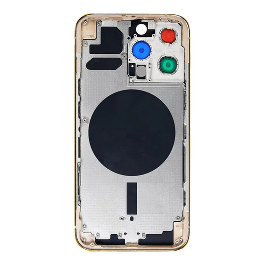 No Logo Middle Frame Back Housing With Glass For iPhone 13 Pro Gold