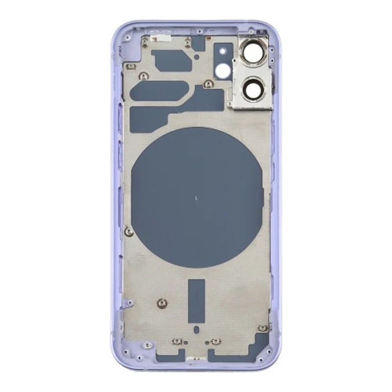 No Logo Middle Frame Back Housing With Glass For iPhone 11 Purple
