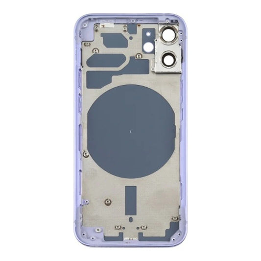 No Logo Middle Frame Back Housing With Glass For iPhone 11 Purple
