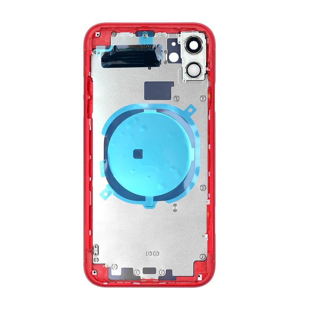 No Logo Middle Frame Back Housing With Glass For iPhone 11 Red