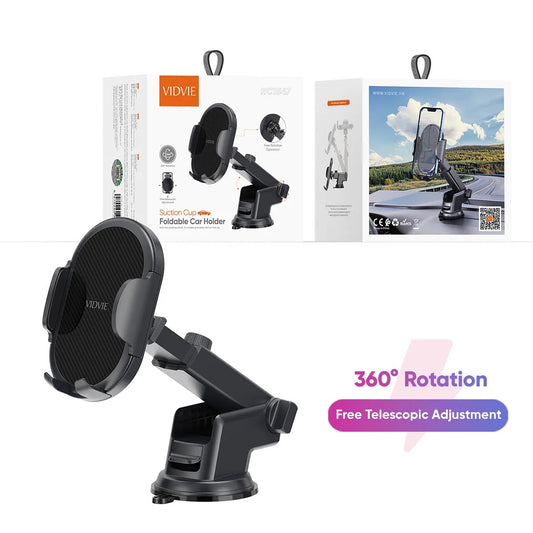 Vidvie HC1547 Suction Cup Foldable Car Holder 360° Rotation