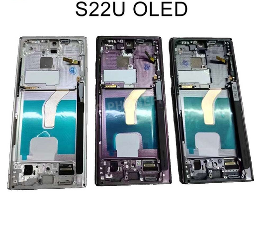 Replacement Lcd Screen with Frame Samsung Galaxy S22 Ultra Green Soft Oled