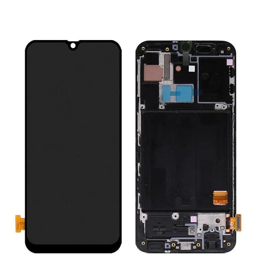 Replacement Lcd Screen Assembly With Frame for Samsung Galaxy A40 Black OEM