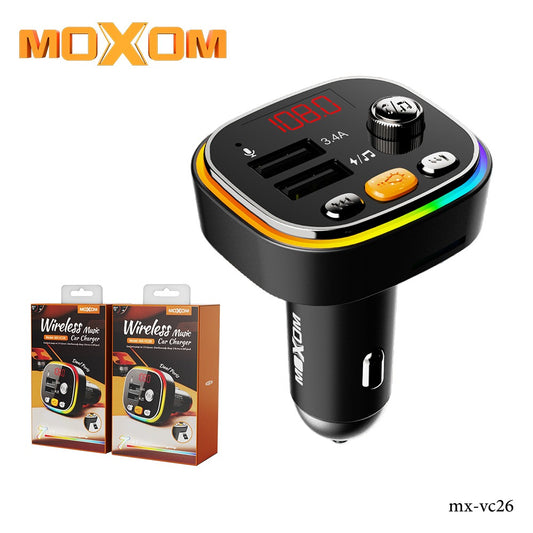 Moxom VC26 Bluetooth Car Phone Fast Charger Handsfree Adapter
