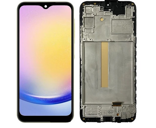 Replacement Lcd Screen With Frame for Samsung Galaxy A25 5G Black OEM