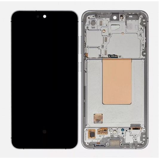 Replacement Lcd Screen Assembly With Frame Samsung Galaxy S24 FE Silver OEM