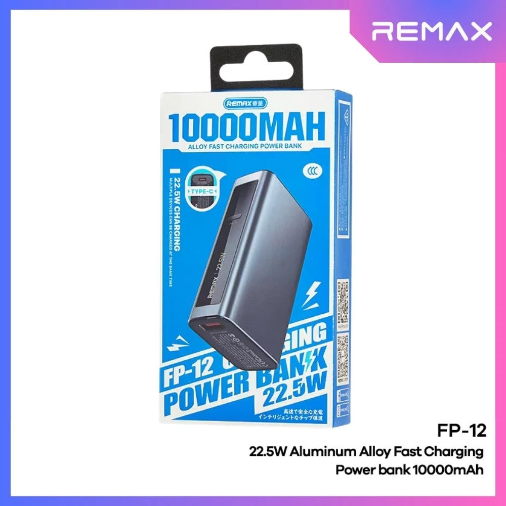 REMAX QC22.5W Aluminum Alloy Digital Display Power Bank 10000mAh FP-12