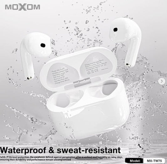 MOXOM MX- TW75 Wireless Bluetooth Earphone White TWS Earbuds