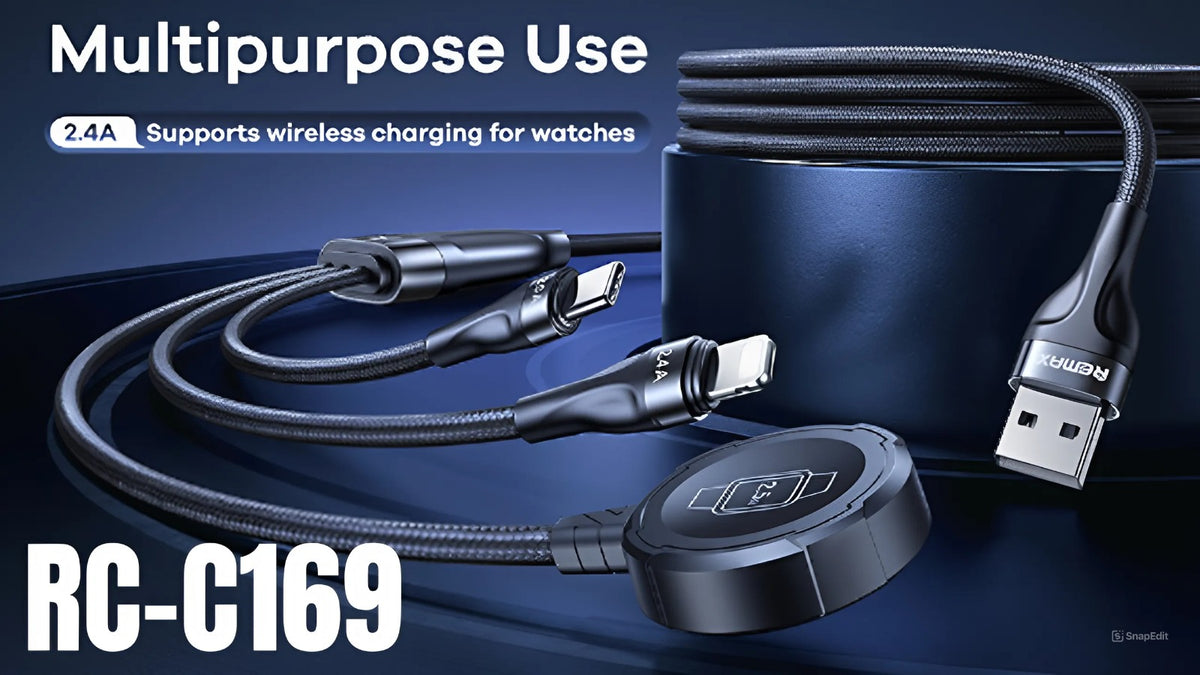 REMAX Wochy Series 2.4A 3-in-1 Fast Charging Cable RC-C169 A-C+L+W