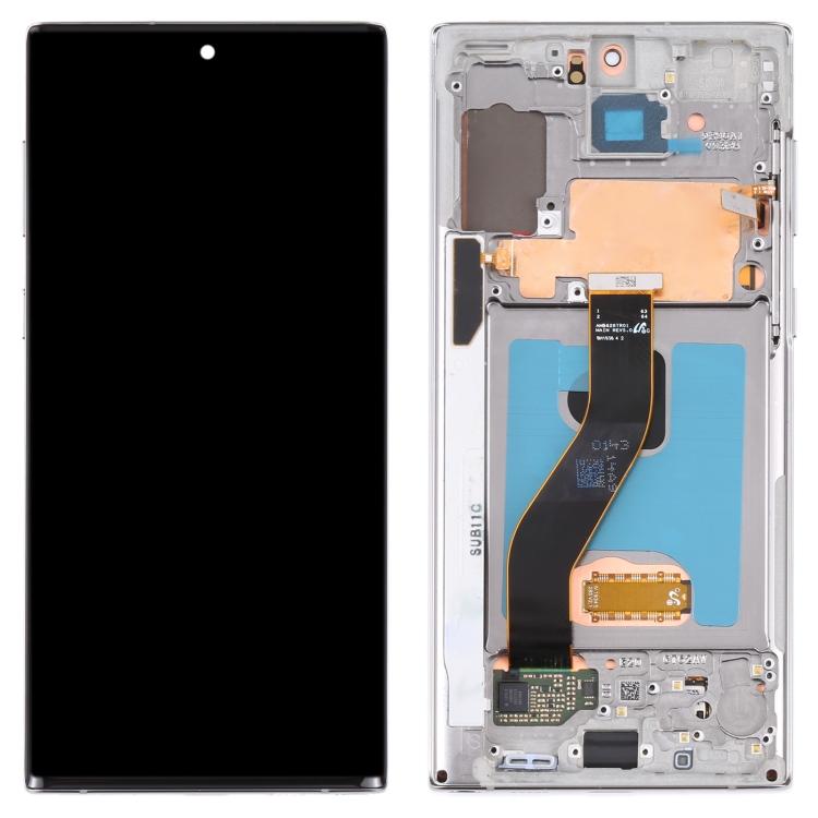 Replacement Lcd Screen Frame for Samsung Galaxy Note 10 Silver OEM