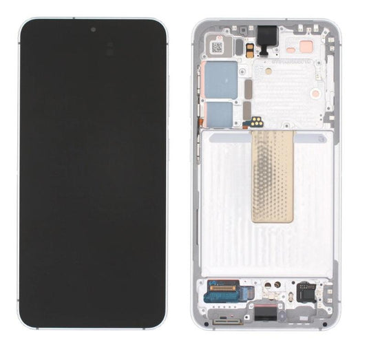 Replacement Lcd Screen with Frame Samsung Galaxy S23 Silver OEM