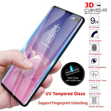 UV Glue Full Cover Premium Tempered Glass For Samsung Galaxu S10 Plus