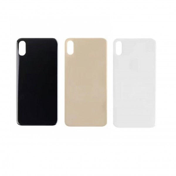 No Logo Back Glass For iPhone XS Black (Big Cam Lens Hole)