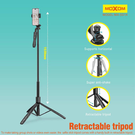 MOXOM MX-SS14 PREMIUM MULTIFUNCTIONAL SELFIE STICK TRIPOD