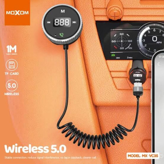 Moxom VC35 Bluetooth Car Phone Fast Charger Handsfree Adapter