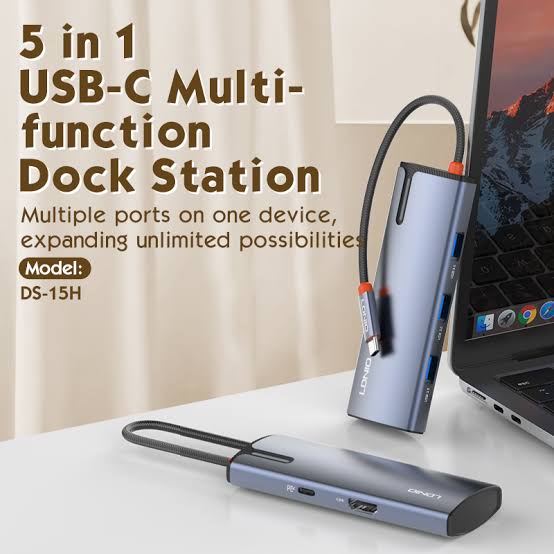 LDNIO 5 In 1 Usb C Dock Station DS-15H